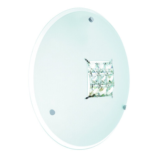 Searchlight Modern Round Flush Ceiling Light With Crystal Detail
