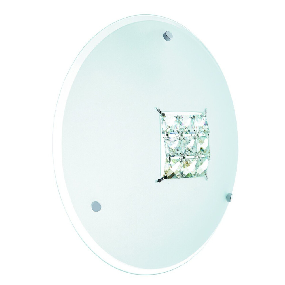 Modern Round Flush Ceiling Light With Crystal Detail