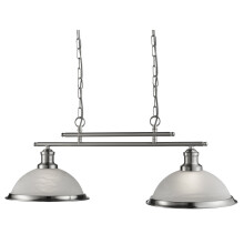 Bistro 2 Light Industrial Satin Silver Bar Pendant