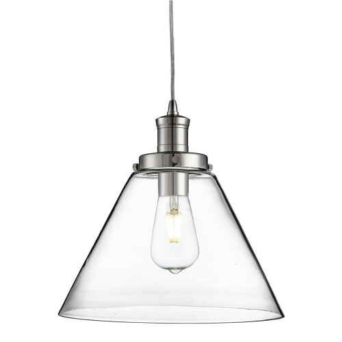 Searchlight Pyramid 1 Light Ceiling Pendant In Chrome