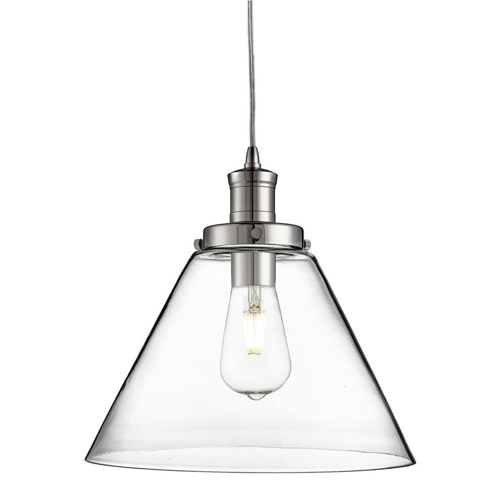 Pyramid 1 Light Ceiling Pendant In Chrome