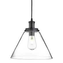 Pyramid 1 Light Pendant In Matt Black