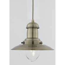 Classic Style Ceiling Pendant With Clear Bell Glass -AB