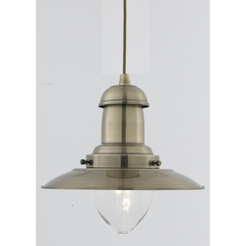 Searchlight Classic Style Ceiling Pendant With Clear Bell Glass -AB