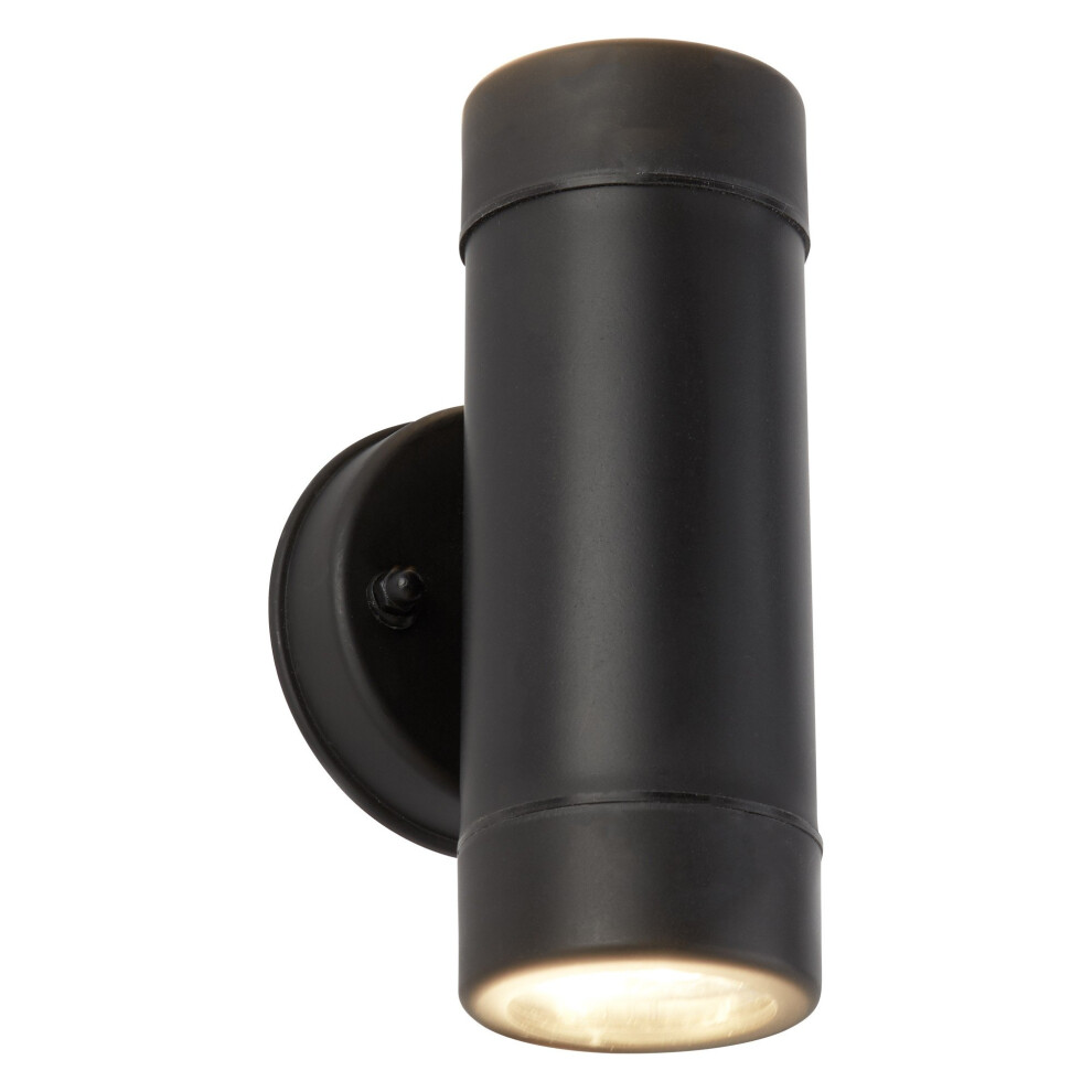 Outdoor 2 Light Cylinder Wall Bracket Black