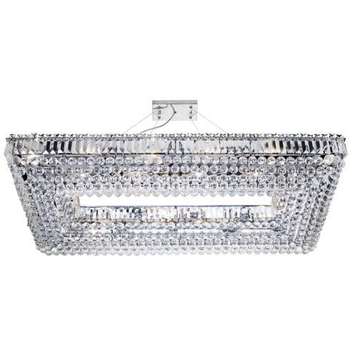 Searchlight 26 Light Rectangle Crystal Ceiling Fitting In Chrome
