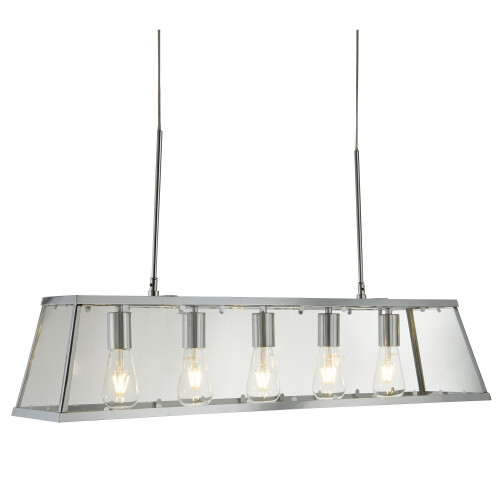 Searchlight 5 Light Lantern Bar Chrome Glass