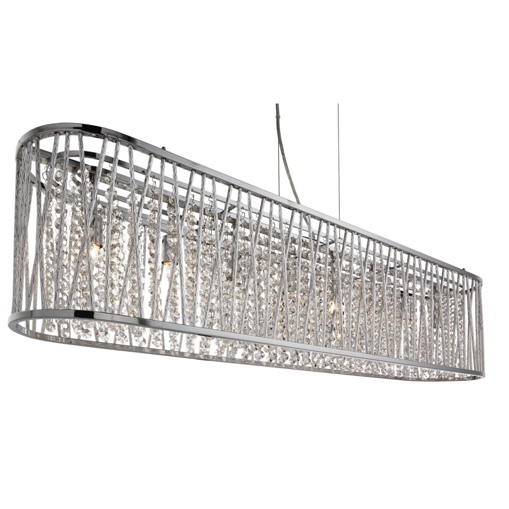 8 Light Oval Ceiling Light  In Chrome