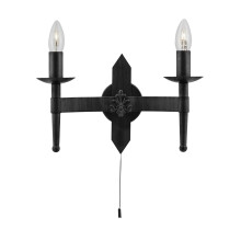 Applique Industrial-Nordico Cartwheel II Ferro Nero 2 Luci E14