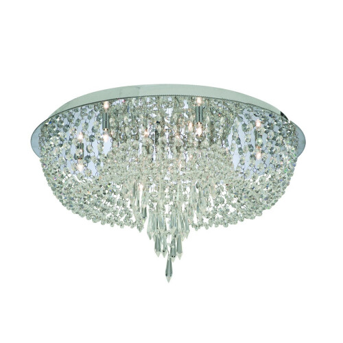 Searchlight Chrome 10 Light Crystal Flush Fitting