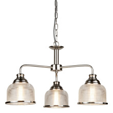 3 Light Ceiling Satin Silver Halophane Glass