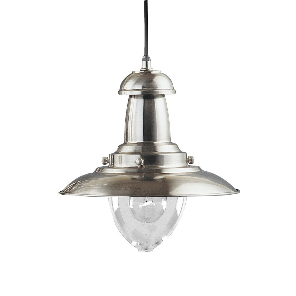 Classic Style Ceiling Pendant With Clear Bell Glass -SS