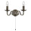 Searchlight 2 Light Scroll Arms Detail Wall Bracket In Antique Brass 1