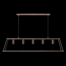 5 Light Lantern Bar, Matt Black, Glass