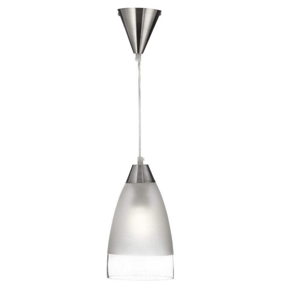 Satin Pendant Clear And Frosted Glass With Clear Cable