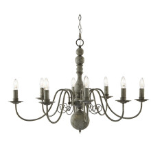 Pendant Ceiling Light 8 Light Chandelier Textured Greythorne E14 Dimmable IP20