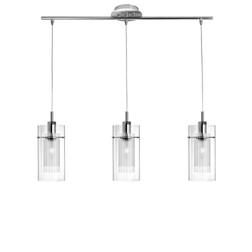Searchlight 3 Light Pendant Bar With Clear And Frosted Glass