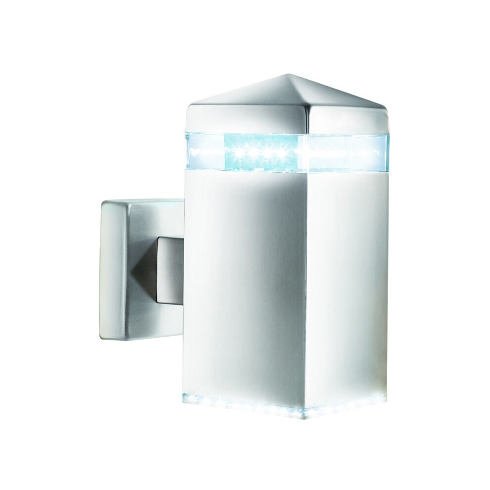 Led Outdoor Modern Satin Silver Wall Light IP44 Rated