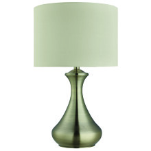 Touch Lamp In Antique Brass Featuring Cream Shade