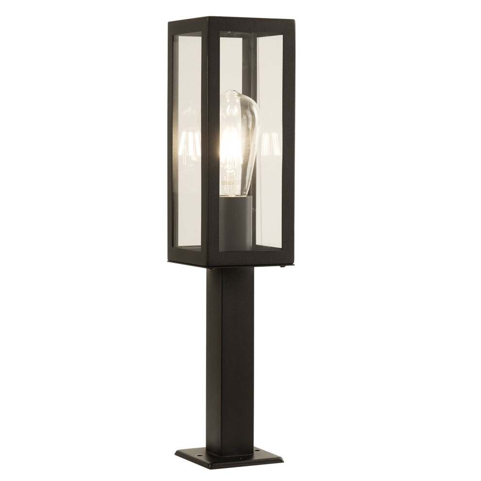 Outdoor 1 Light Rectangle Head Post In Black