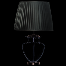 Urn Chrome Bedside Office Work Desk Table Lamp With Amber Glass & Pleated Shade