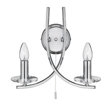 Switched Double Wall Light With Clear Glass Sconces