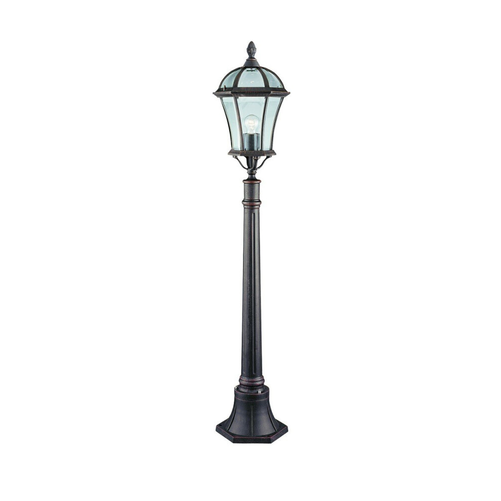 Traditional Outdoor Bollard Lamp Post In Rustic Brown