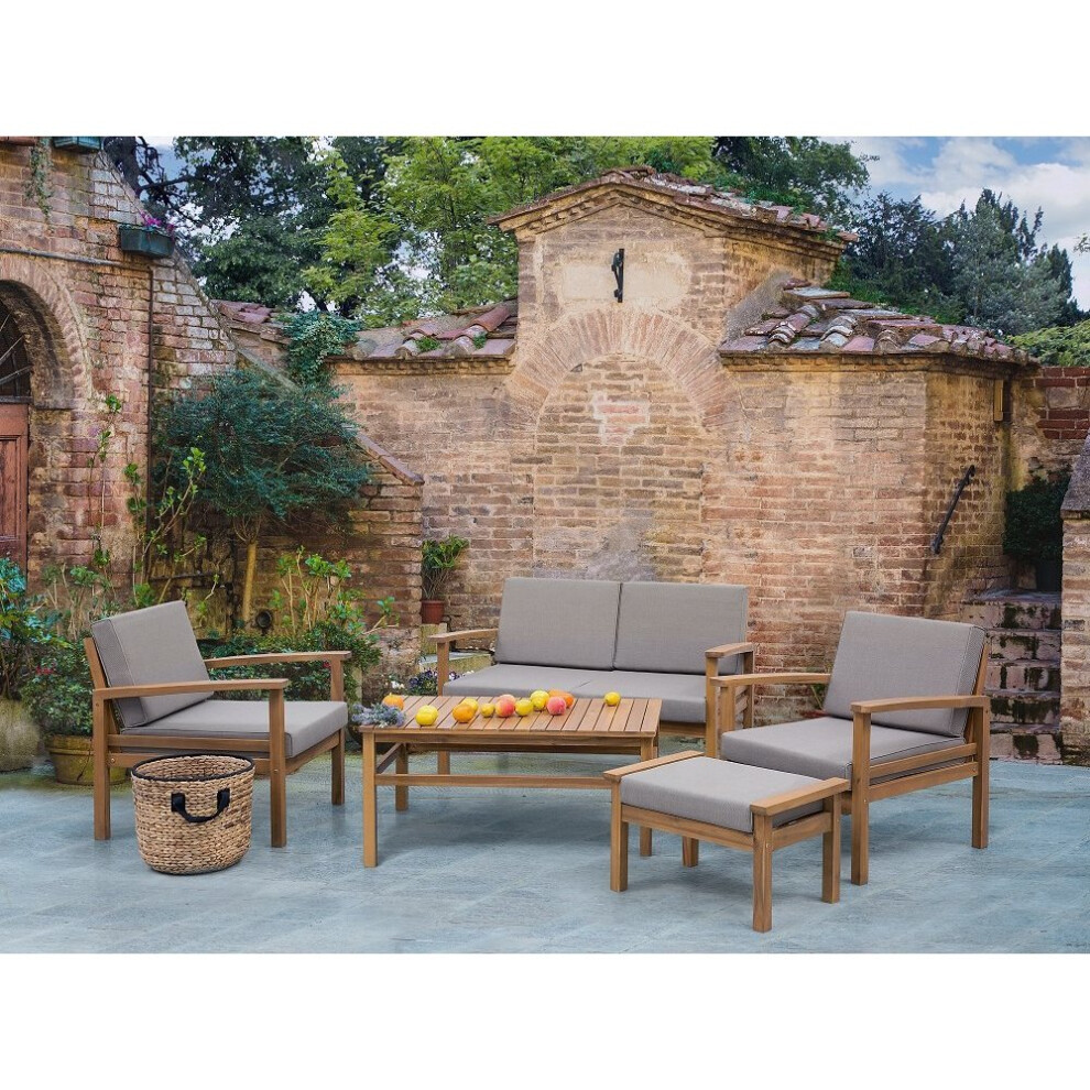 Sectional Outdoor Sofa Set - 5- Piece Patio Conversation Set - Grey - MANILA