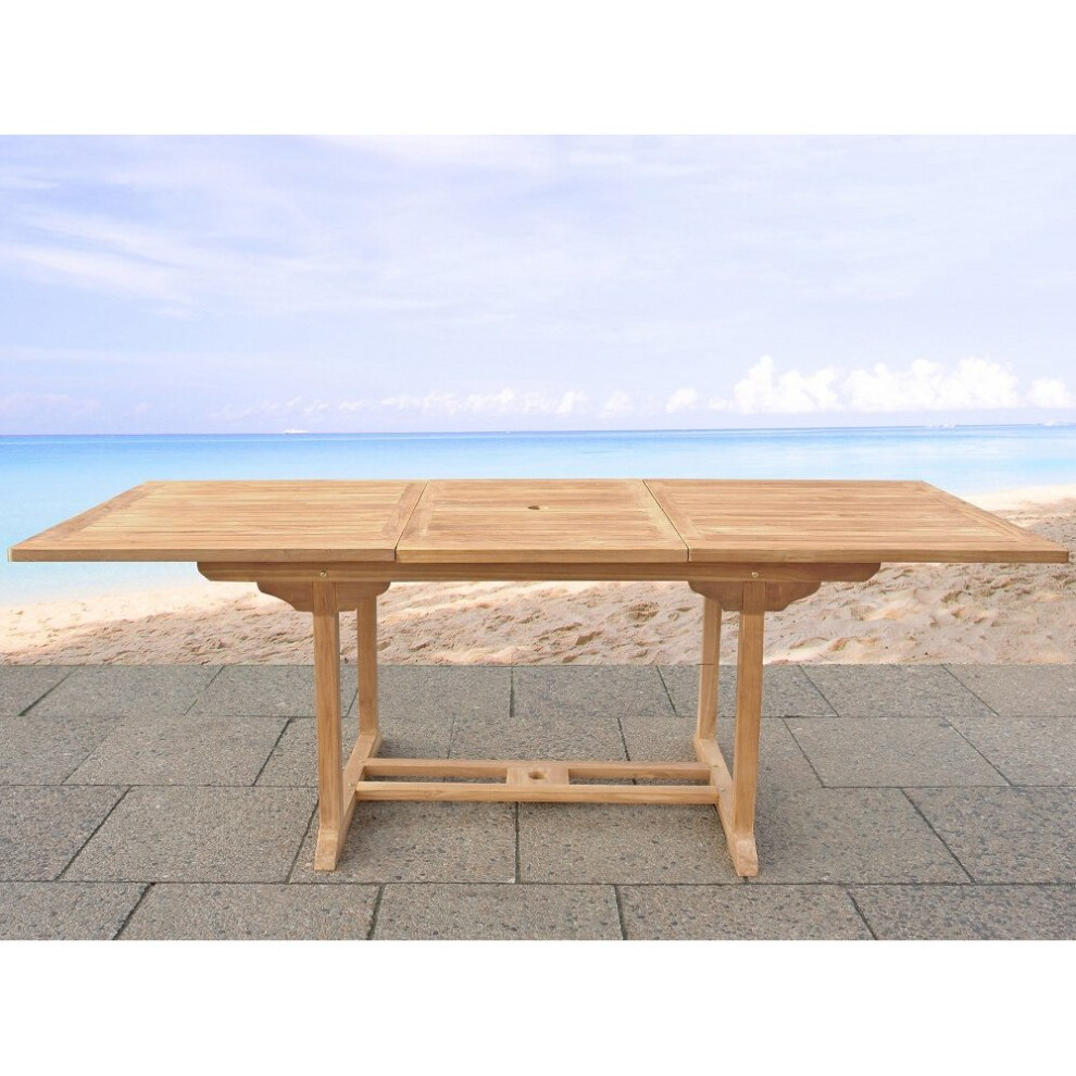 Garden table acacia wood - rectangular table, extendable - JAVA