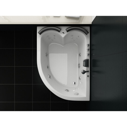Beliani Right Hand Whirlpool Corner Bath with LED PARADISO 1