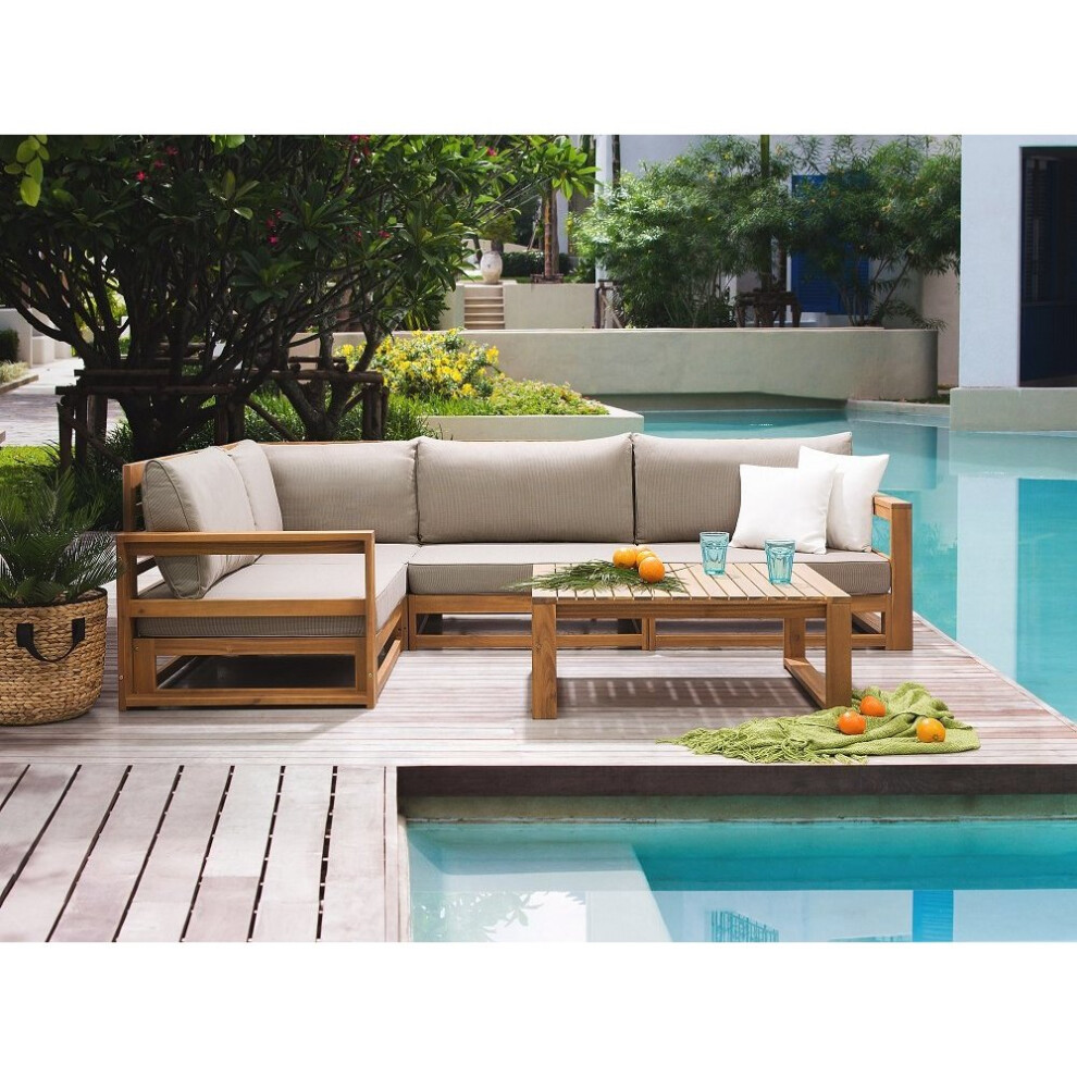 Sectional Outdoor Sofa Set - 5- Piece Patio Conversation Set - Brown - TIMOR