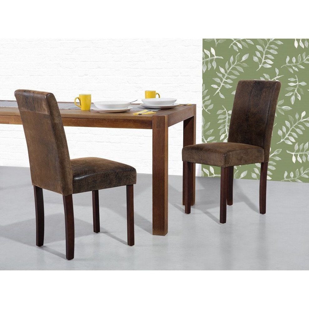 Dining chair - Kitchen Chair - Old Leather - Brown - BROADWAY