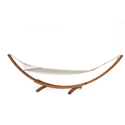 Beliani Cotton Hammock with Stand - Light Beige TREVISO 1
