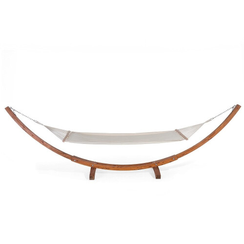 Beliani Cotton Hammock with Stand - Light Beige TREVISO 2
