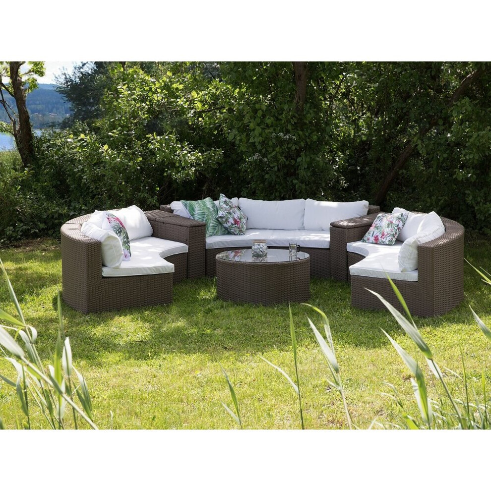 Garden Sofa Set - Patio Set - Rattan - 9 Seater Sofa Set - Light Brown - SEVERO