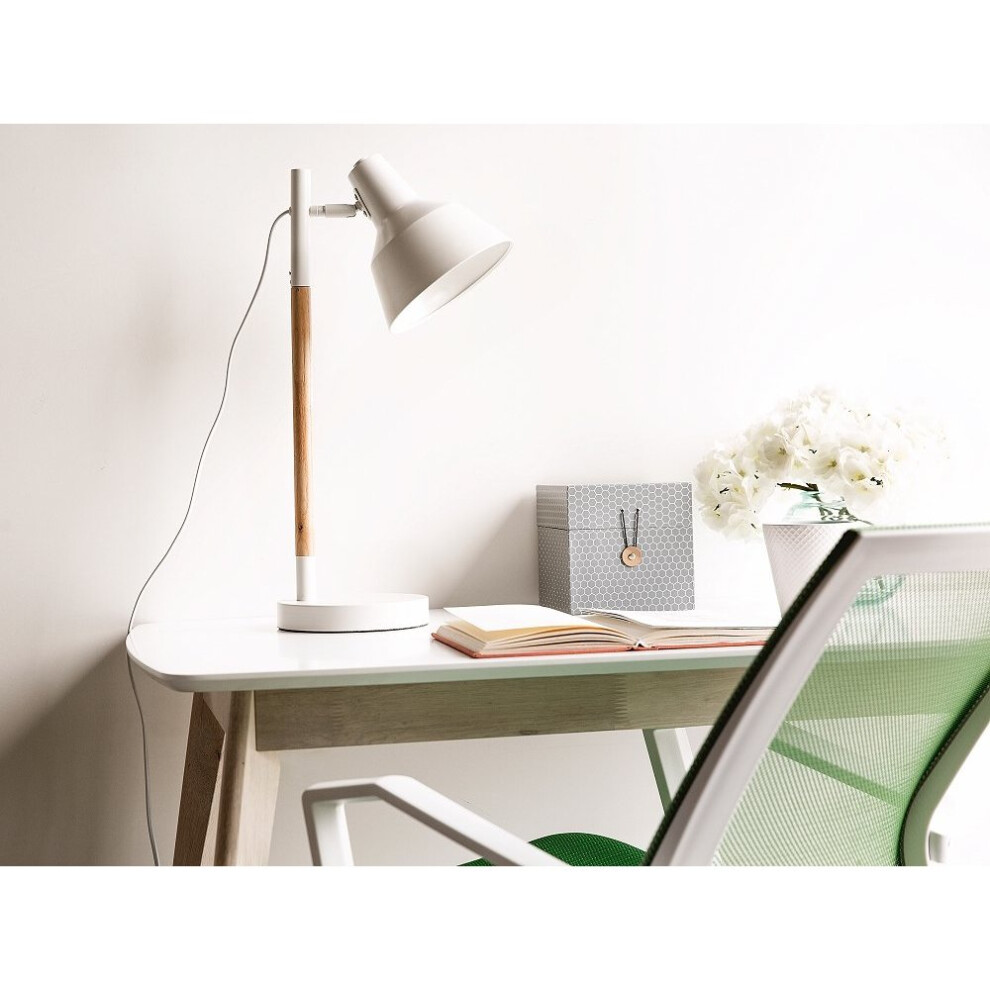 White Wooden Table Lamp ALDAN