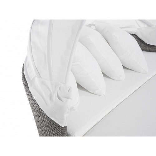 Beliani Grey Rattan Garden Day Bed SYLT LUX 2
