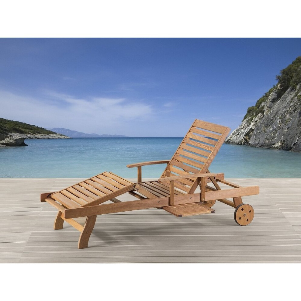 Garden Lounger - White Balau Wood - Sunlounger