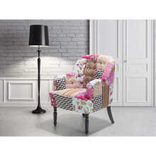 Armchair - Colorful - Patchwork - Upholstered - Fabric - Sette - MANDAL