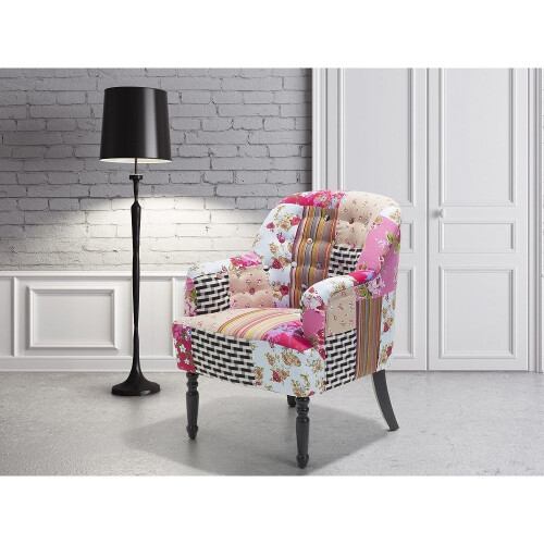Beliani Armchair - Colorful - Patchwork - Upholstered - Fabric - Sette - MANDAL