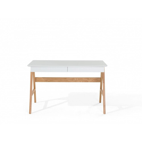 Beliani Desk - Computer Desk - Computer Table - 2 Drawers - 120x70 cm - White - SHESLAY 2