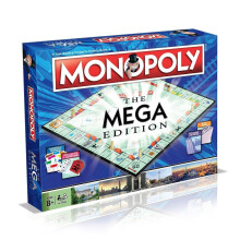 Juego de mesa Mega Monopoly Winning Moves: una mejora del cl  sico tablero de juego con 12 espacios adicionales, incluidos Downing Street, Saville Row