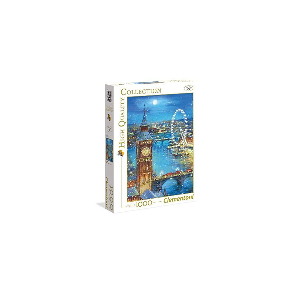 Clementoni 1000Pcs Tea Time- Snow Flakes - Big Ben - Jigsaw Puzzle - 39319