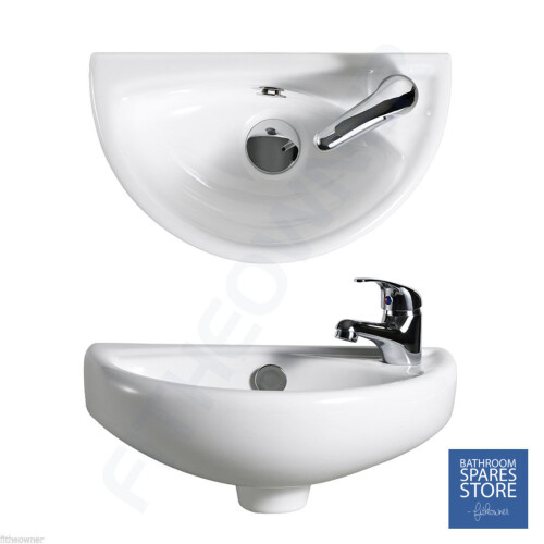 Compact Bathroom Cloakroom Basin Sink Wall Hung with Fixings 1