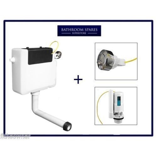 Cassellie FAC001 Dual Flush Concealed Toilet Cistern – Front & Side Access, 6/4L, WRAS, Chrome Push Button, Durable 1