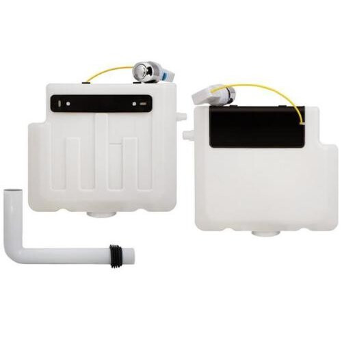Cassellie FAC001 Dual Flush Concealed Toilet Cistern – Front & Side Access, 6/4L, WRAS, Chrome Push Button, Durable 2