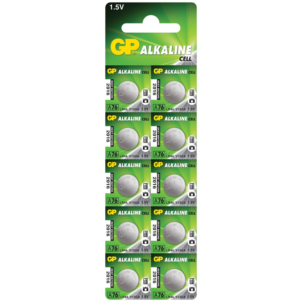 LR44 (A76) Alkaline Button Cell - 125mAh