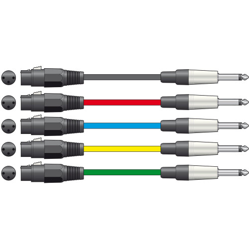 Chord Cordons XLRF classiques vers jacks mono 6,3 mm