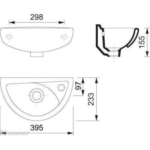 Cloakroom Basin Mini Sink with tap and waste 2
