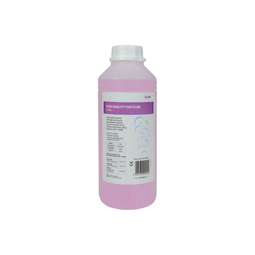 Qtx Sound High-Density Water-Based Fog Fluid For 1000-5000W Machines - Non-Toxic, Residue-Free Performance